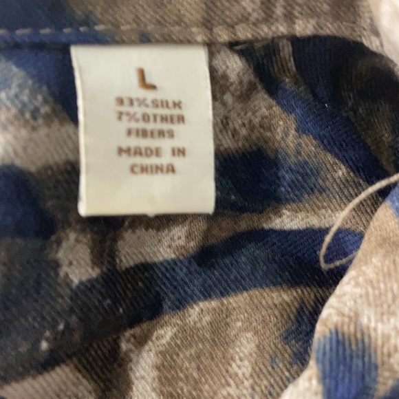 Caribbean 93% Silk Button Shirt - Picture 5 of 5